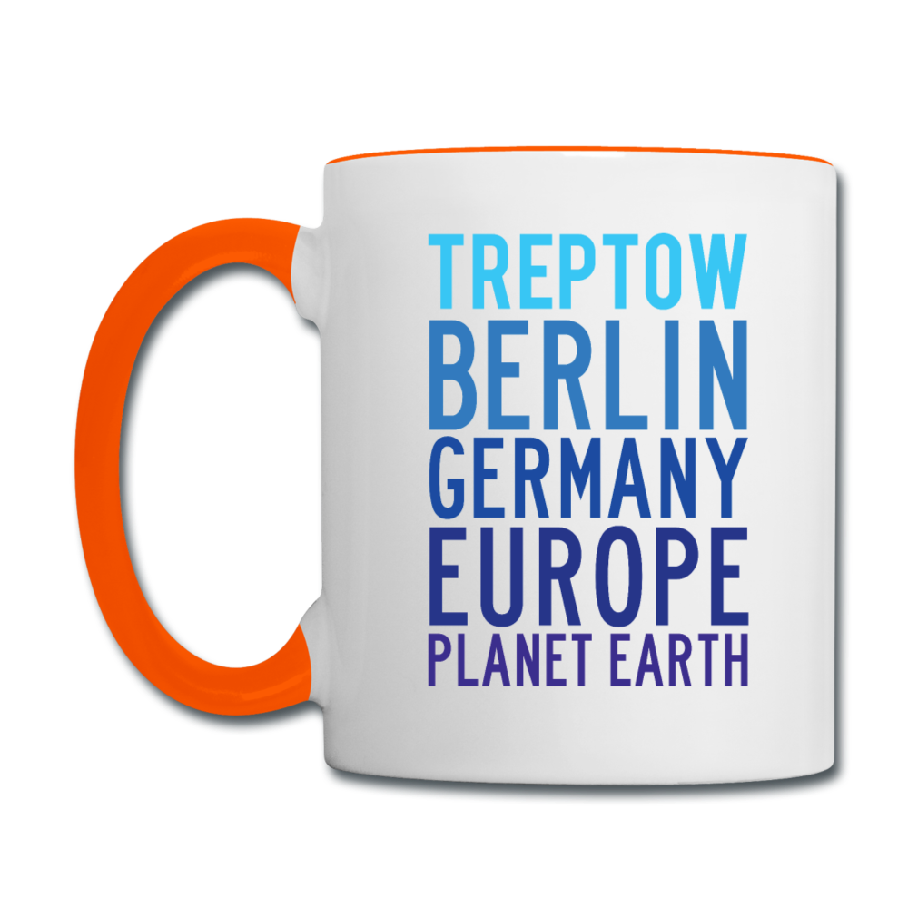Treptow Planet Earth - Tasse zweifarbig - Weiß/Orange