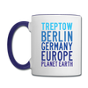 Treptow Planet Earth - Tasse zweifarbig - Weiß/Kobaltblau