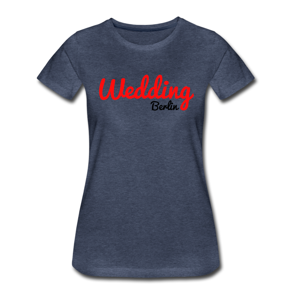 Wedding - Frauen Premium T-Shirt - Blau meliert