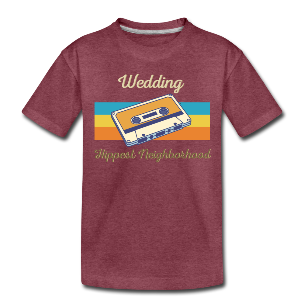 Wedding Hippest Neighborhood - Teenager Premium T-Shirt - Bordeauxrot meliert