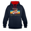 Wedding Hippest Neighborhood - Kontrast Hoodie - Navy/Rot