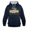 Wedding Hippest Neighborhood - Kontrast Hoodie - Navy/Grau meliert