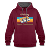 Wedding Hippest Neighborhood - Kontrast Hoodie - Weinrot/Anthrazit