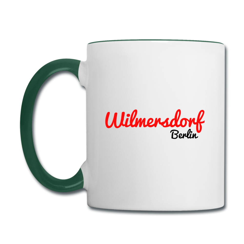 Wilmersdorf Berlin - Tasse zweifarbig - Weiß/Dunkelgrün