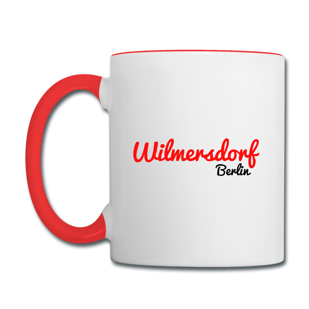 Wilmersdorf Berlin - Tasse zweifarbig - Weiß/Rot