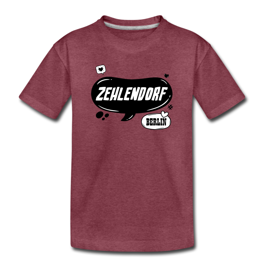 Zehlendorf Berlin - Kinder Premium T-Shirt - Bordeauxrot meliert