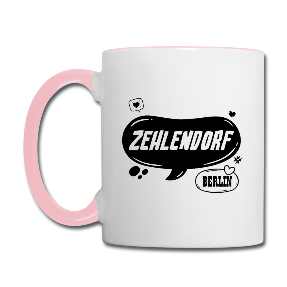 Zehlendorf Berlin - Tasse zweifarbig - Weiß/Pink