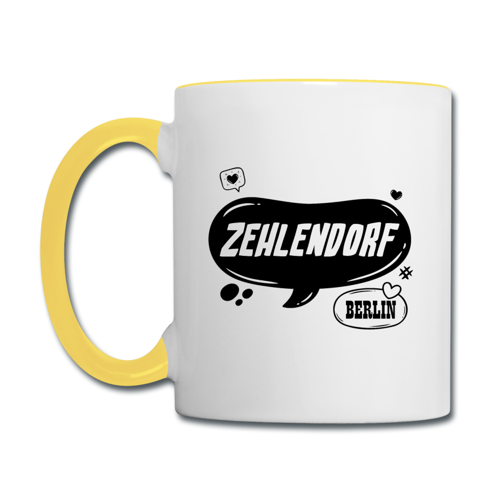 Zehlendorf Berlin - Tasse zweifarbig - Weiß/Gelb