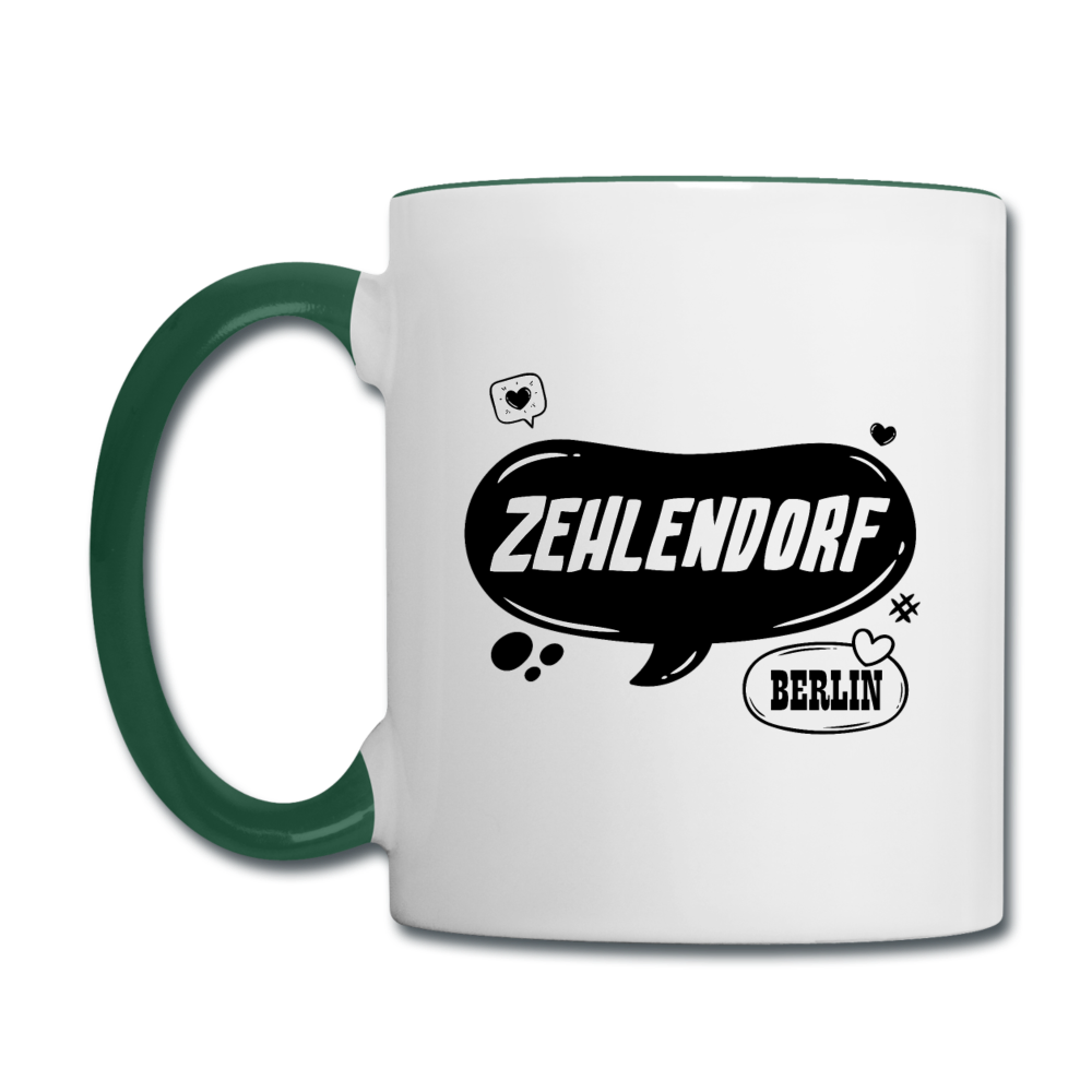 Zehlendorf Berlin - Tasse zweifarbig - Weiß/Dunkelgrün