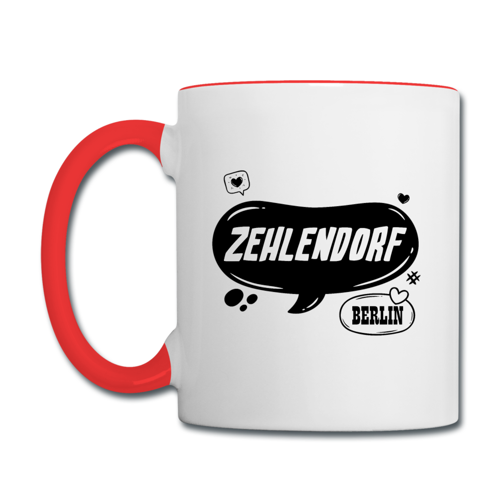 Zehlendorf Berlin - Tasse zweifarbig - Weiß/Rot
