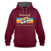 Zehlendorf Hippest Neighborhood - Kontrast Hoodie - Weinrot/Anthrazit