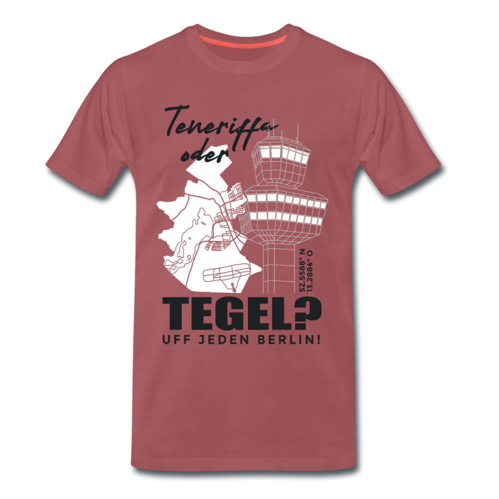 Teneriffa oder Tegel - Männer Premium T-Shirt - washed Burgundy