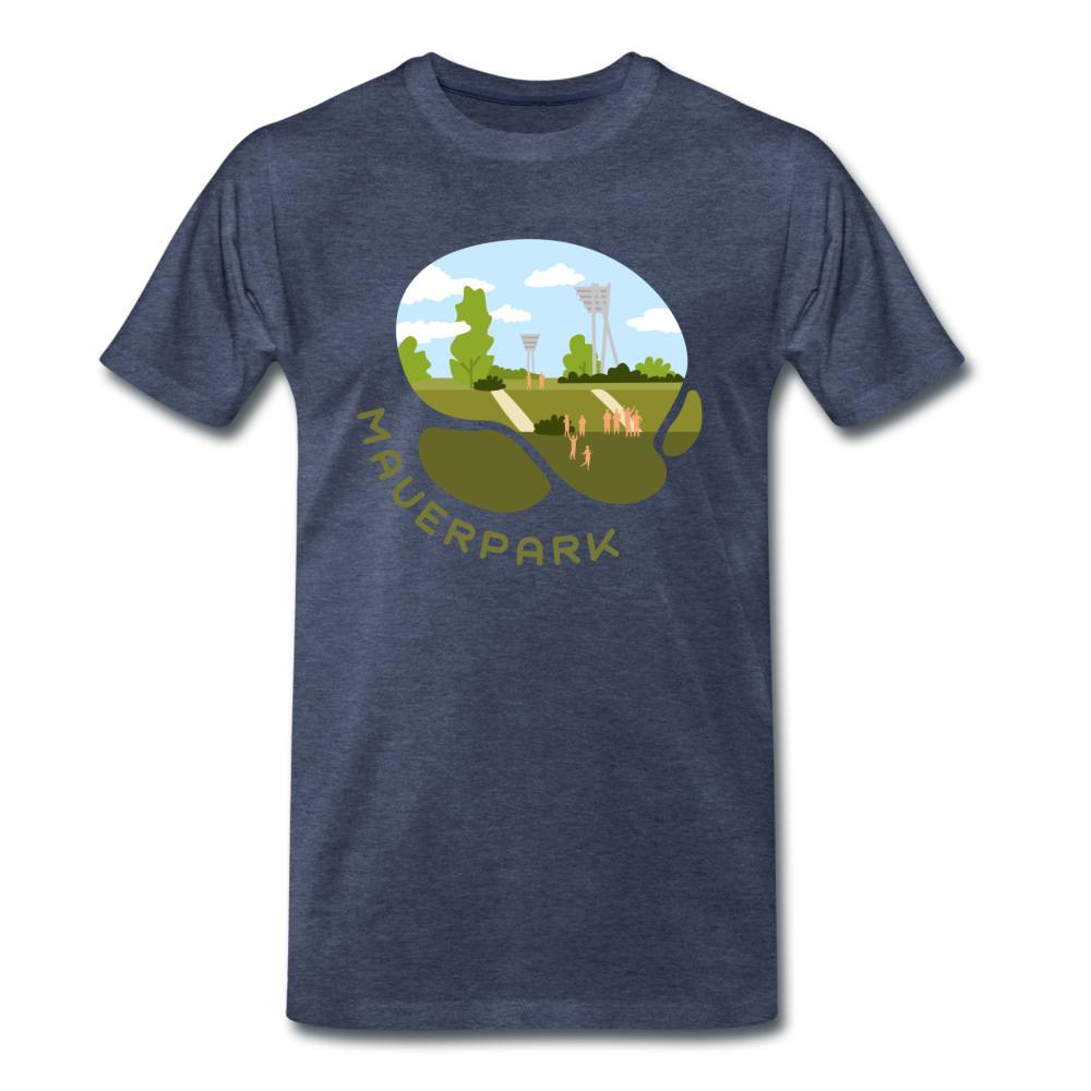 Mauerpark - Männer Premium T-Shirt - Blau meliert