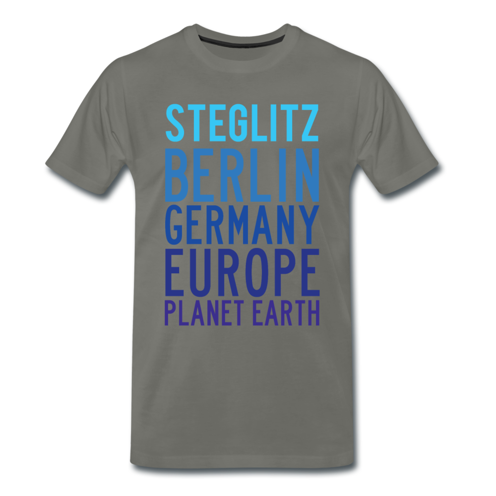 Steglitz Planet Earth - Männer Premium T-Shirt - Asphalt