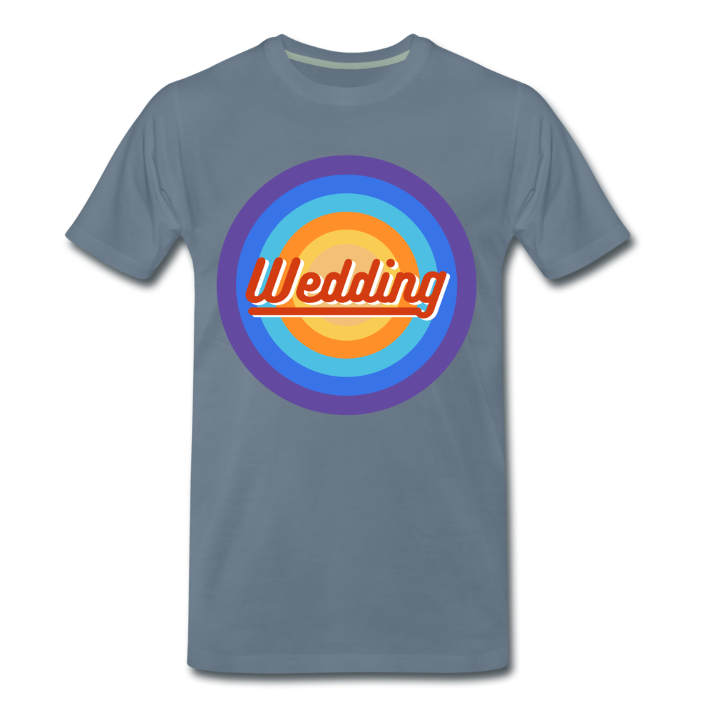 Wedding Retro - Männer Premium T-Shirt - Blaugrau
