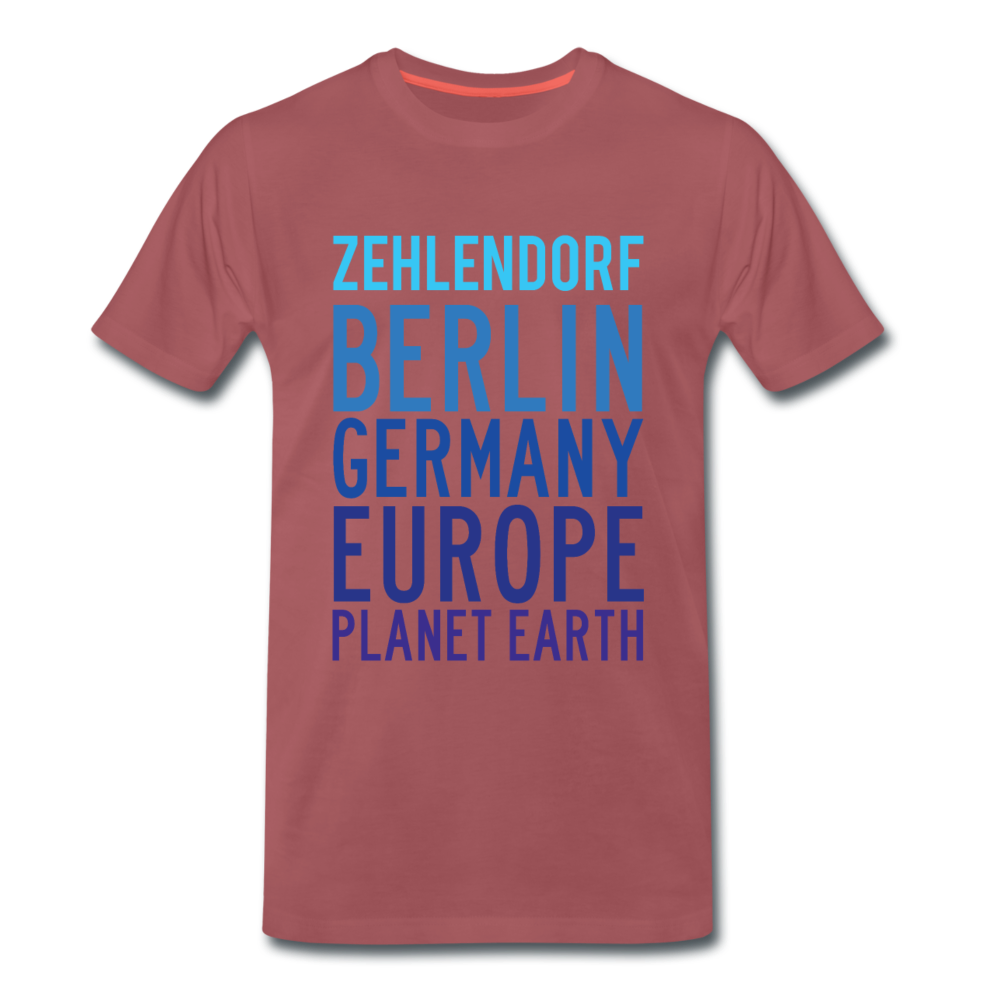 Zehlendorf Planet Earth - Männer Premium T-Shirt - washed Burgundy
