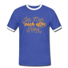 Jeh mah nich uffn Keks gelb - Männer Ringer T-Shirt - Blau/Weiß