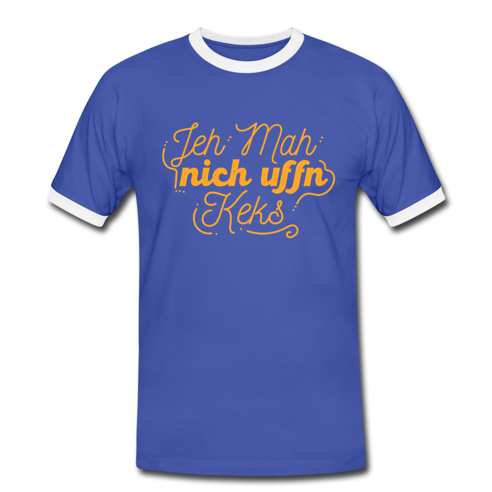 Jeh mah nich uffn Keks gelb - Männer Ringer T-Shirt - Blau/Weiß