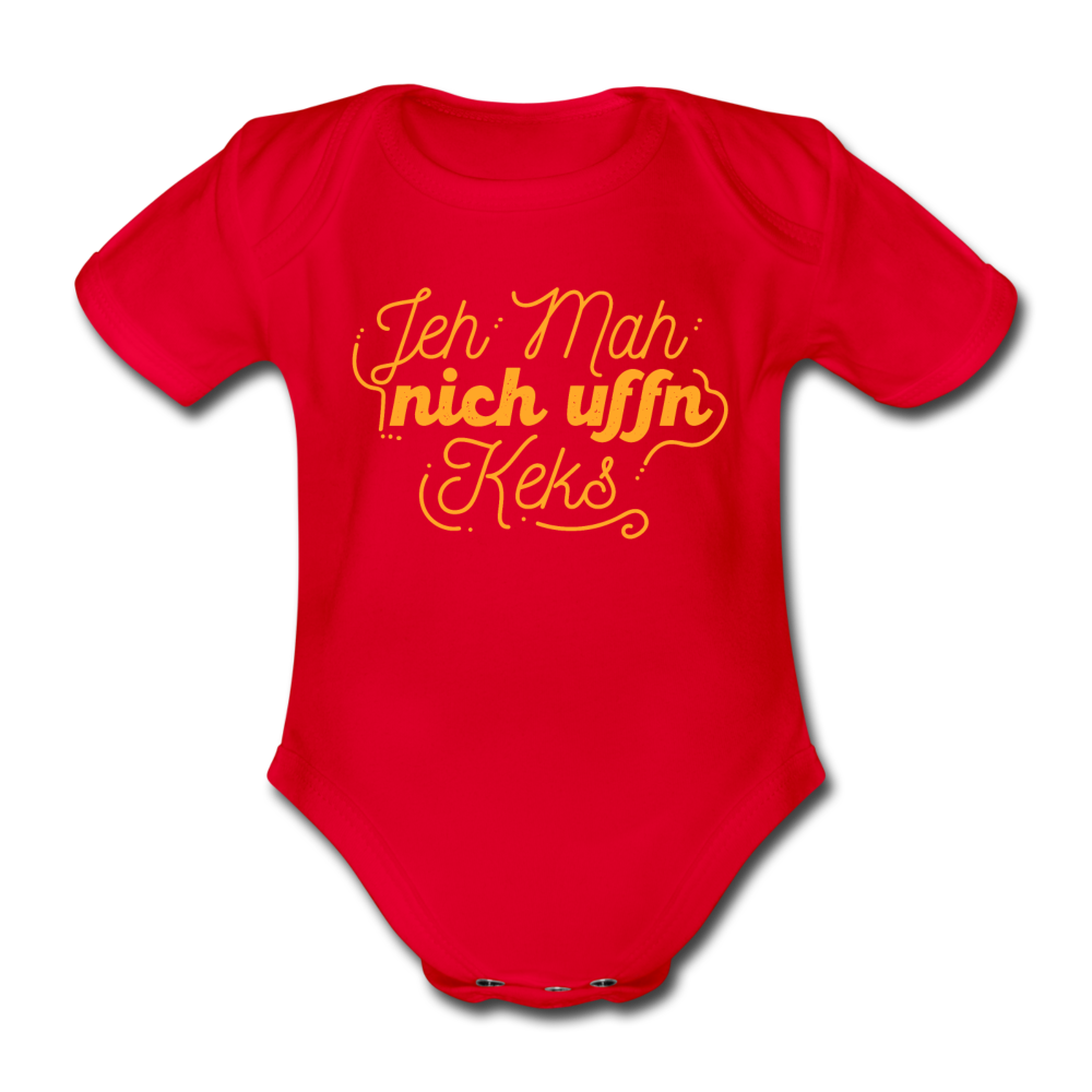 Jeh mah nich uffn Keks gelb - Bio-Kurzarmbody - Rot