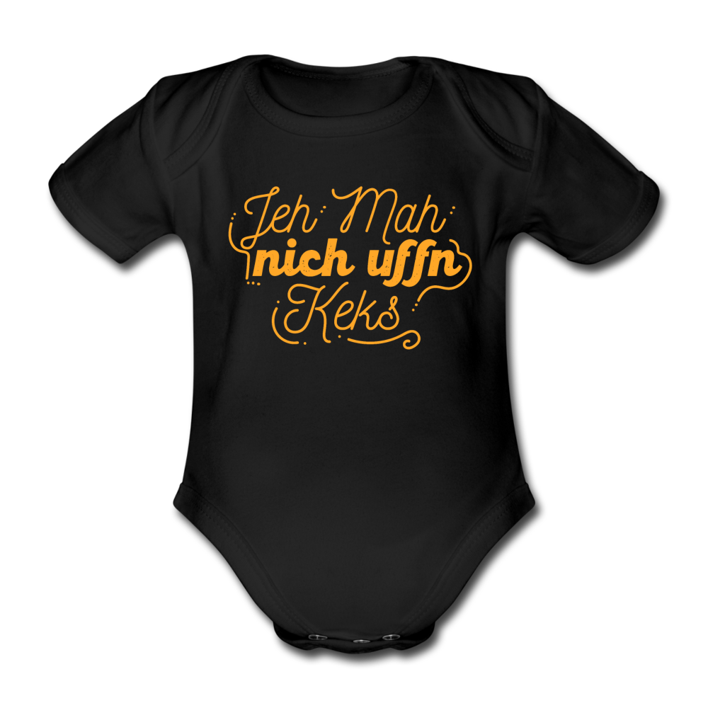 Jeh mah nich uffn Keks gelb - Bio-Kurzarmbody - Schwarz