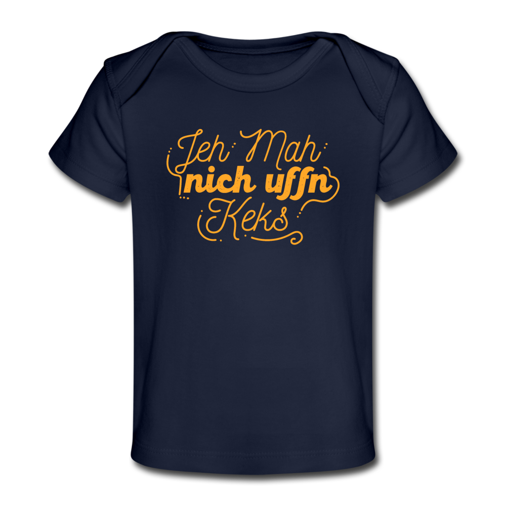 Jeh mah nich uffn Keks gelb - Baby Bio T-Shirt - Dunkelnavy