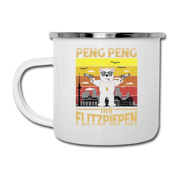 Peng Peng - Emaille Tasse - Weiß