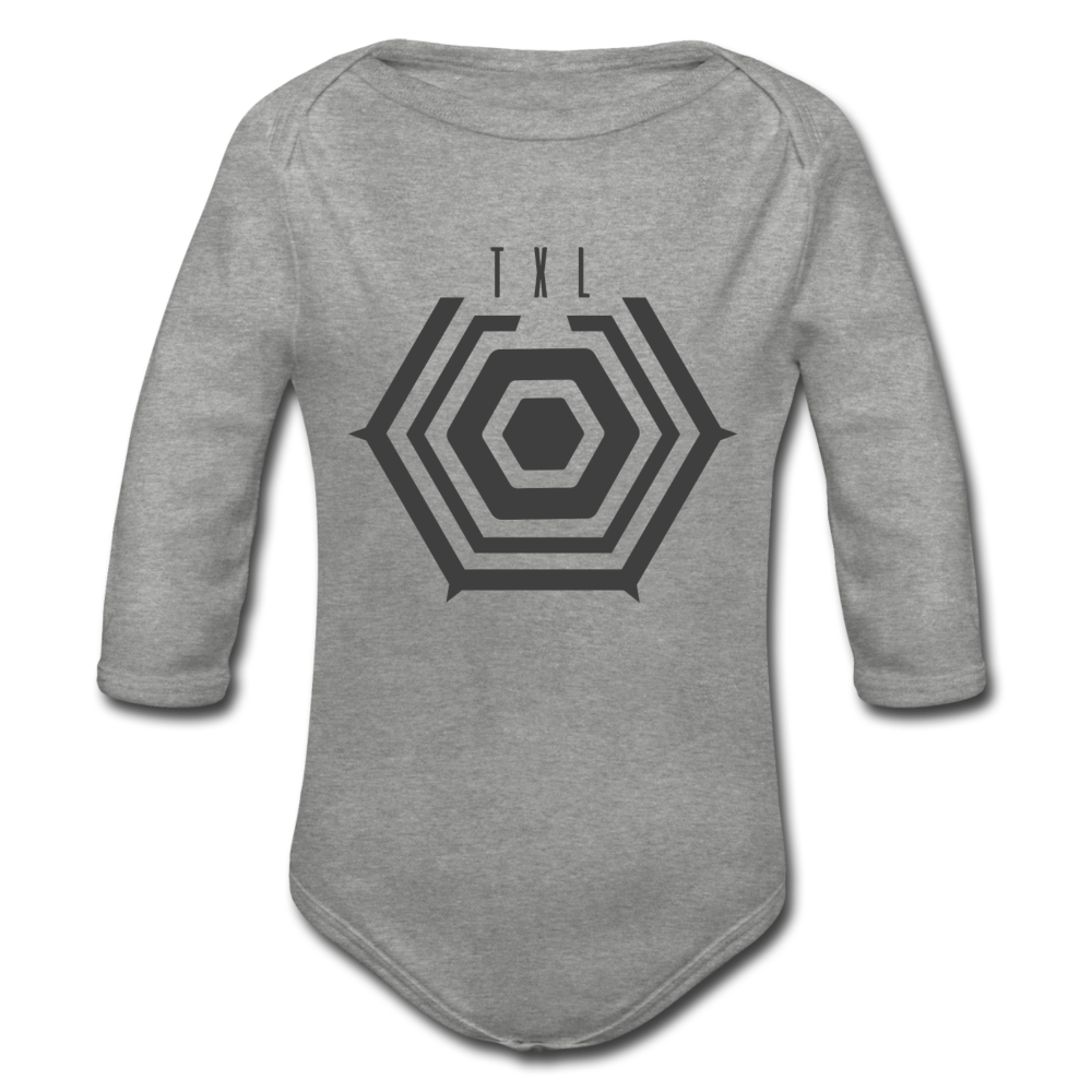 Tegel TXL Umrisse - Bio-Langarmbody - Grau meliert