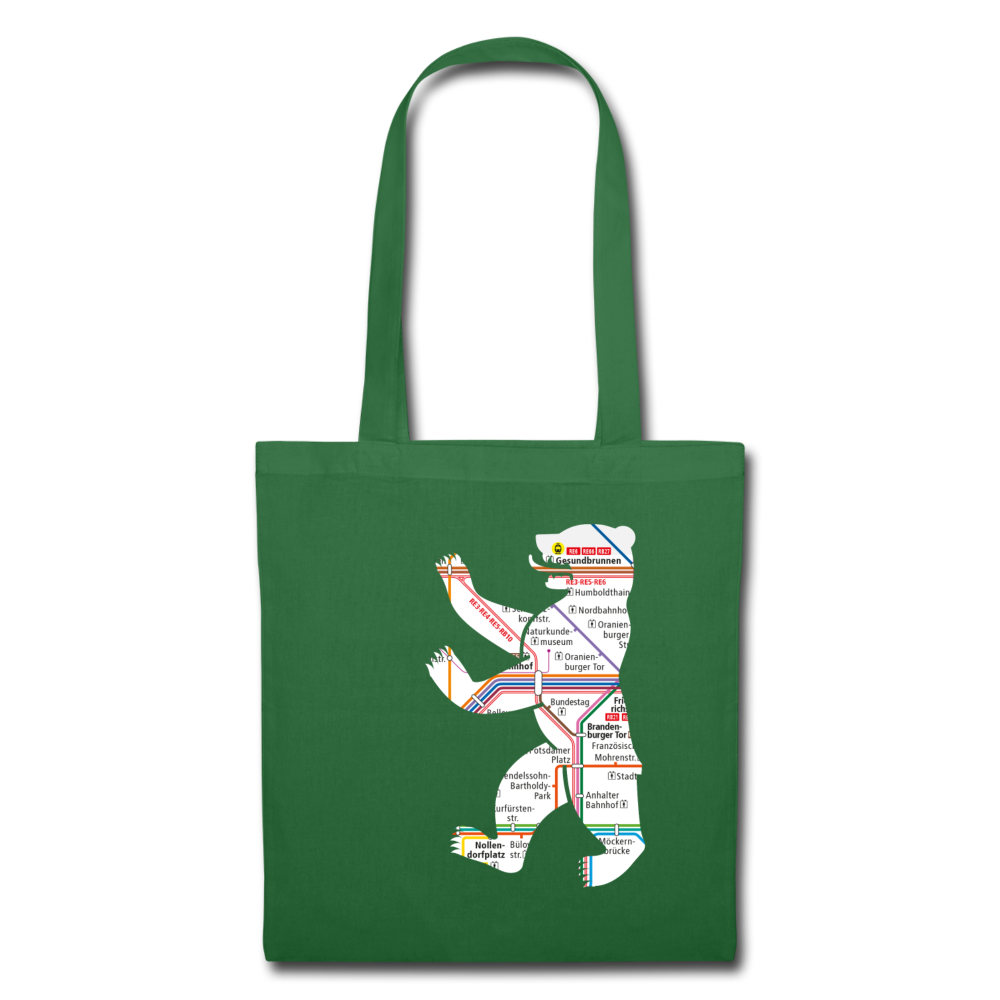 Bär im U-Bahnnetz - Stoffbeutel - Fichte