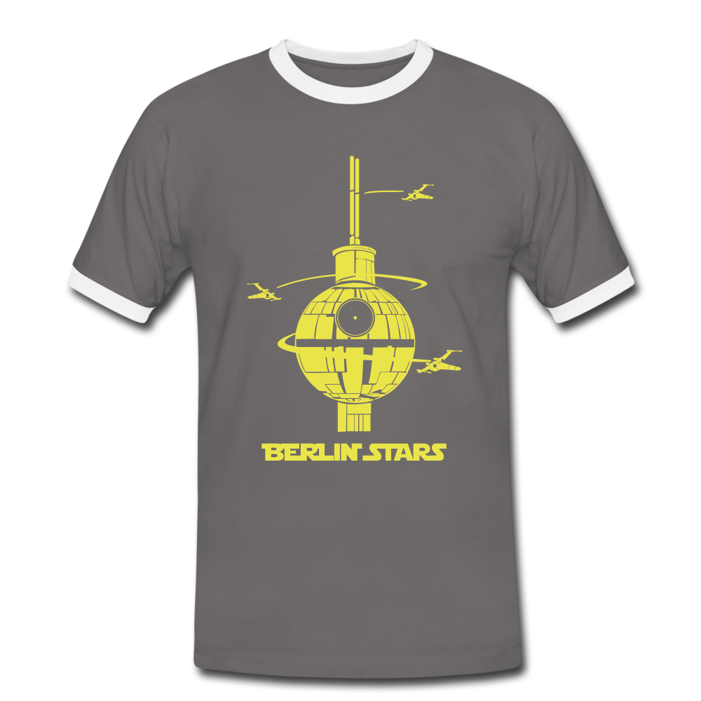 Berlin Stars - Männer Ringer T-Shirt - Dunkelgrau/Weiß
