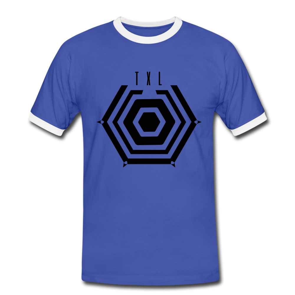 Tegel TXL Umrisse - Männer Ringer T-Shirt - Blau/Weiß