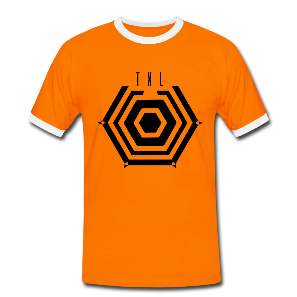 Tegel TXL Umrisse - Männer Ringer T-Shirt - Orange/Weiß