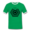 Tegel TXL Umrisse - Männer Ringer T-Shirt - Kelly Green/Weiß
