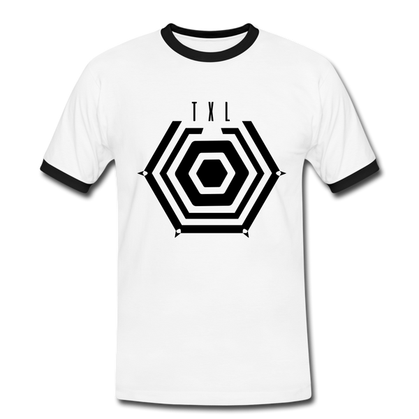 Tegel TXL Umrisse - Männer Ringer T-Shirt - Weiß/Schwarz