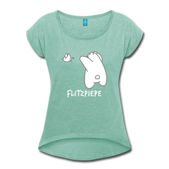 Flitzpiepe - Frauen T-Shirt mit gerollten Ärmeln