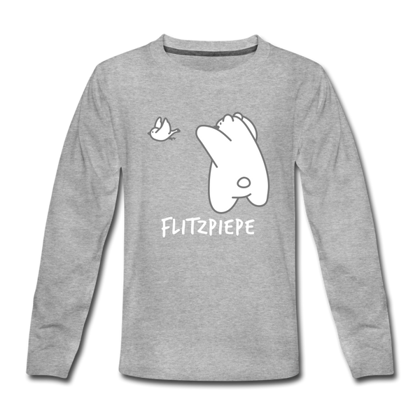 Flitzpiepe - Teenager Langarmshirt - Grau meliert