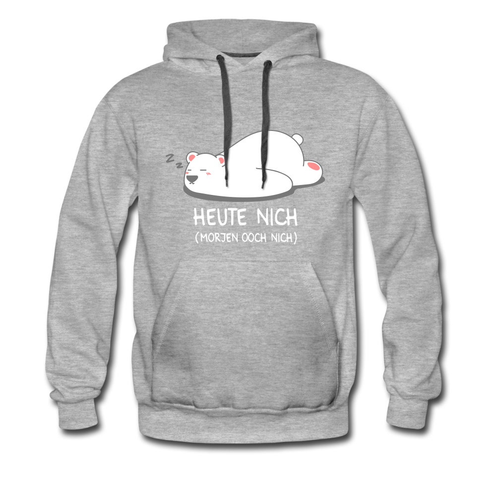 Heute nich! - Männer Premium Hoodie - Grau meliert
