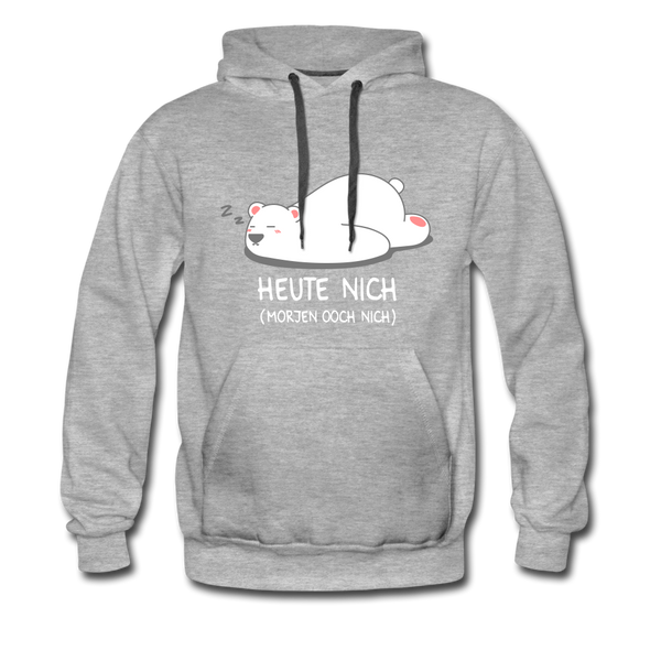 Heute nich! - Männer Premium Hoodie - Grau meliert