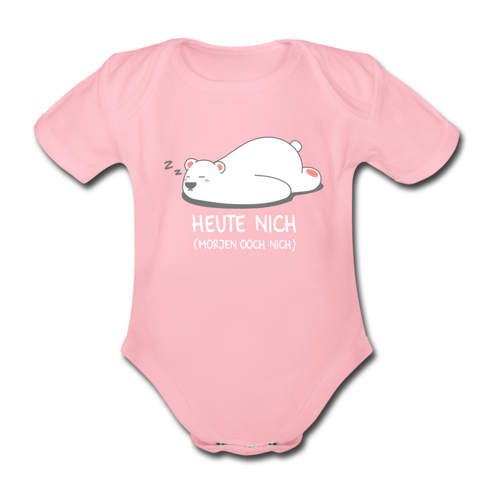 Heute nich! - Bio-Kurzarmbody - Hellrosa