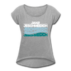 Janz Jeschmeidich - Frauen T-Shirt mit gerollten Ärmeln - Grau meliert