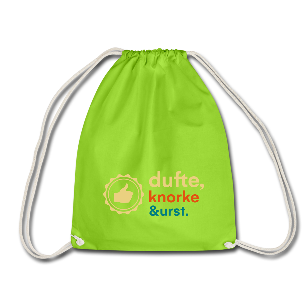 Dufte, Knorke, Urst - Turnbeutel - Neongrün