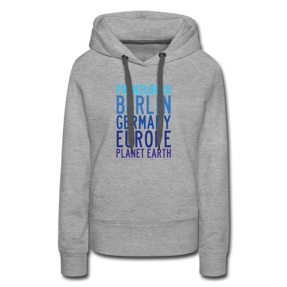 Prenzlberg - Planet Earth - Frauen Premium Hoodie - Grau meliert