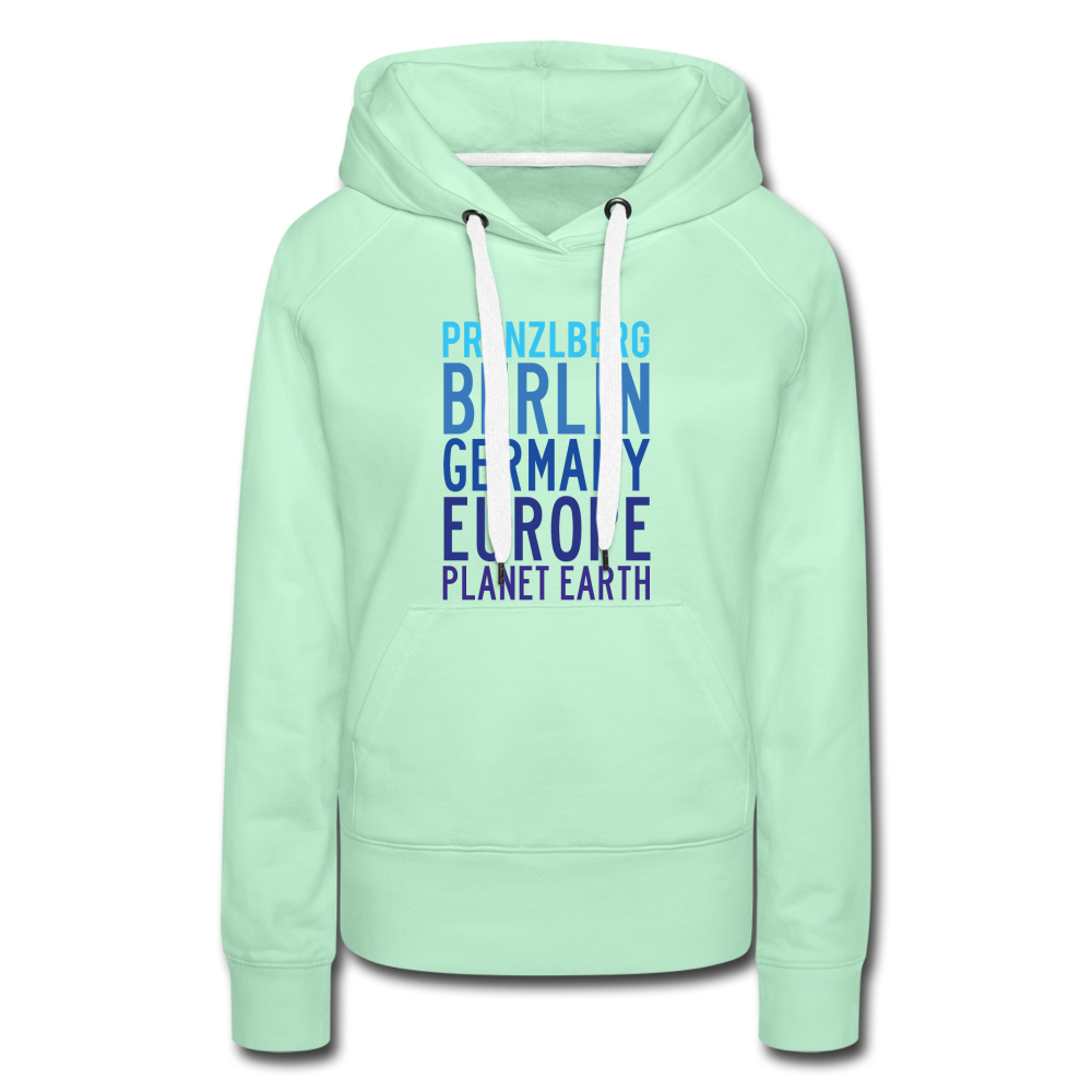 Prenzlberg - Planet Earth - Frauen Premium Hoodie - helles Mintgrün