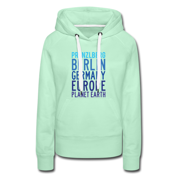 Prenzlberg - Planet Earth - Frauen Premium Hoodie - helles Mintgrün