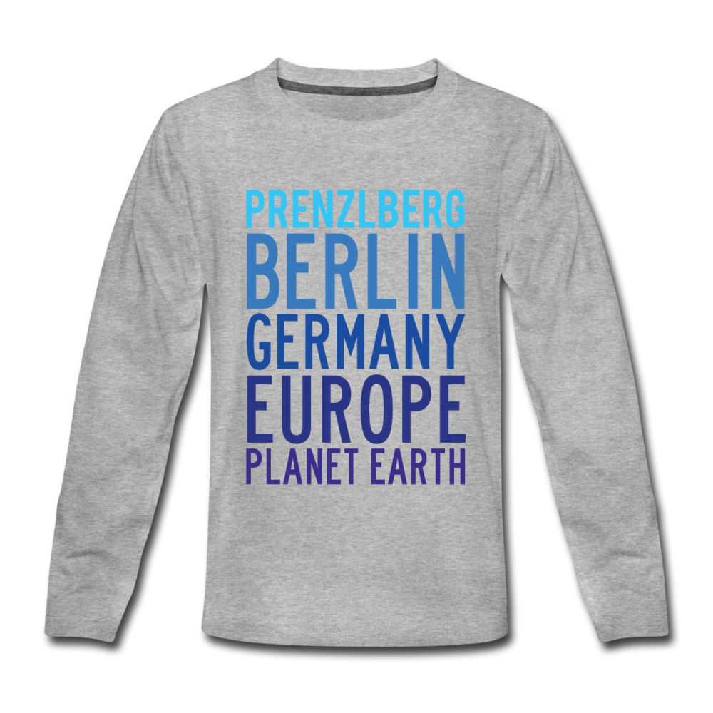 Prenzlberg - Planet Earth - Kinder Langarmshirt - Grau meliert