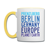 Prenzlberg - Planet Earth - Tasse zweifarbig - Weiß/Gelb
