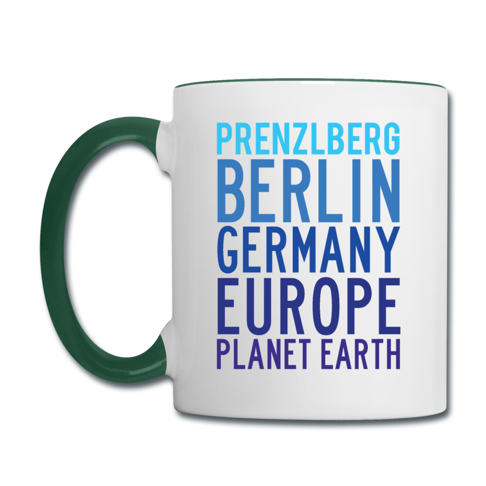 Prenzlberg - Planet Earth - Tasse zweifarbig - Weiß/Dunkelgrün