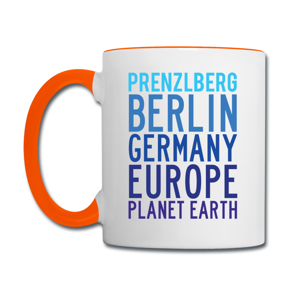 Prenzlberg - Planet Earth - Tasse zweifarbig - Weiß/Orange