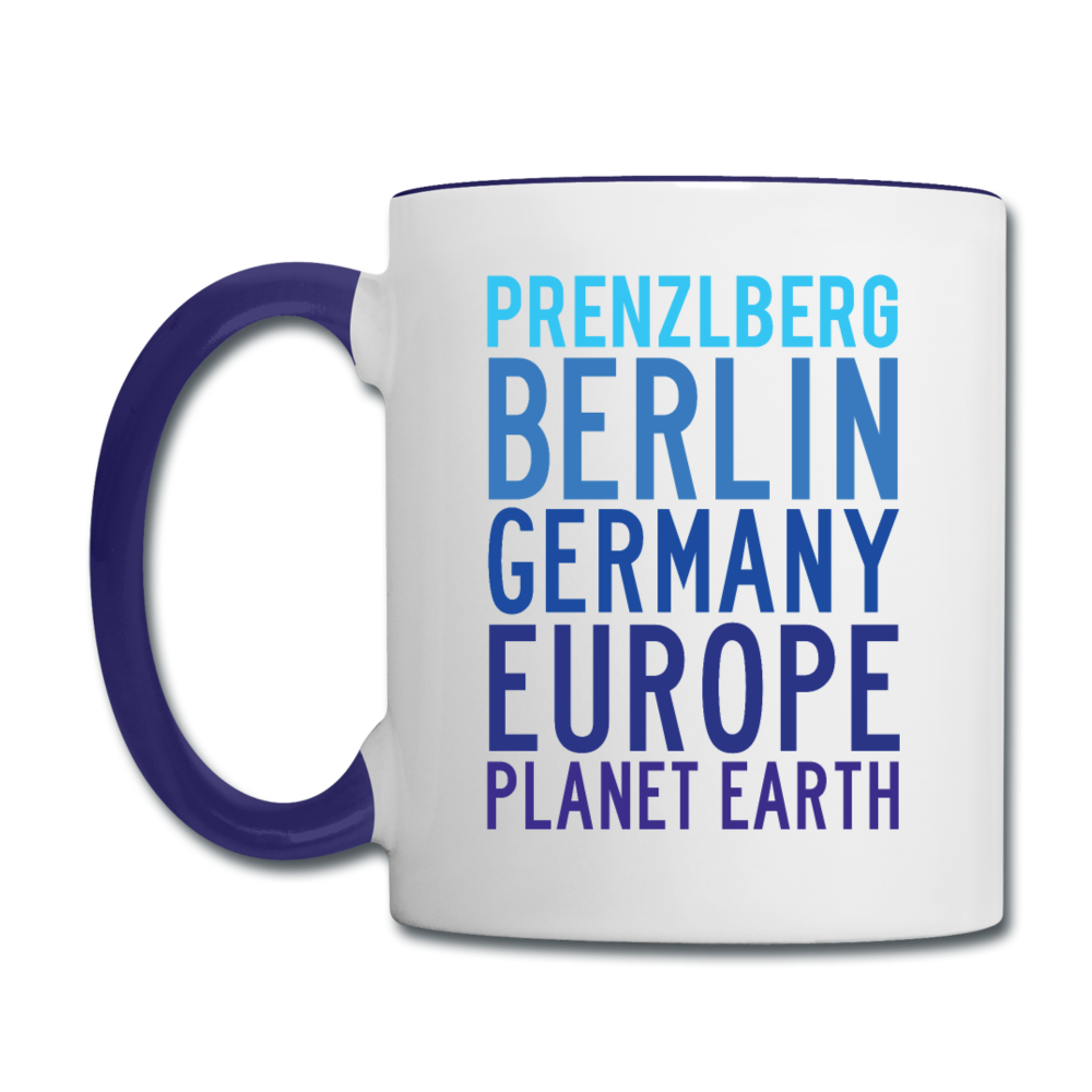 Prenzlberg - Planet Earth - Tasse zweifarbig - Weiß/Kobaltblau