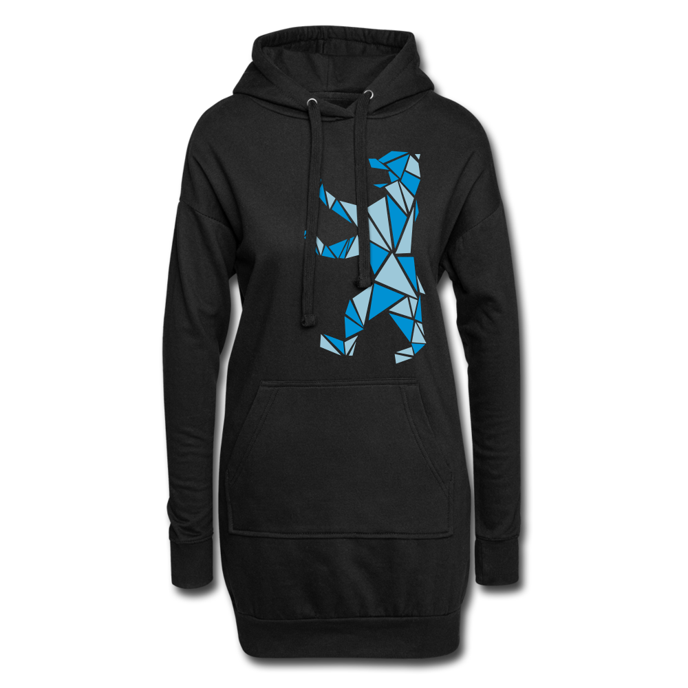 Berliner Bär Geometrie - Hoodie-Kleid - Schwarz