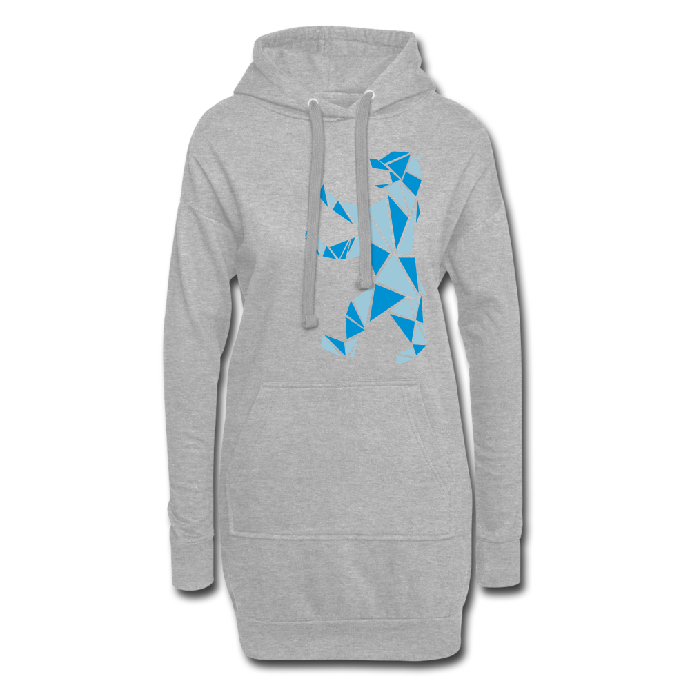 Berliner Bär Geometrie - Hoodie-Kleid - Grau meliert